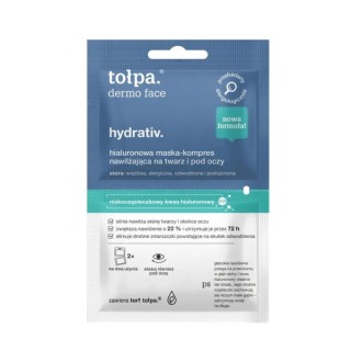 Tołpa Dermo Face Hydrativ. hyaluronzuur masker-kompres hydraterend voor het gezicht en onder de ogen 2x6 ml Tołpa Dermo Face Hydrativ. hyaluronzuur masker-kompres hydraterend voor het gezicht en onder de ogen 2x6 ml