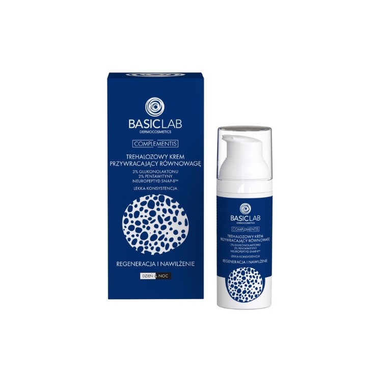 BasicLab Complementis Trehalose Gezichtscrème Rebalancing 3% Gluconolacton met lichte consistentie 50 ml