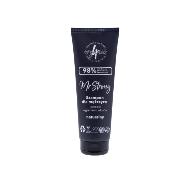 4Organic Mr Strong natuurlijke shampoo tegen haaruitval voor mannen Patchouli en Sandelhout 250 ml
