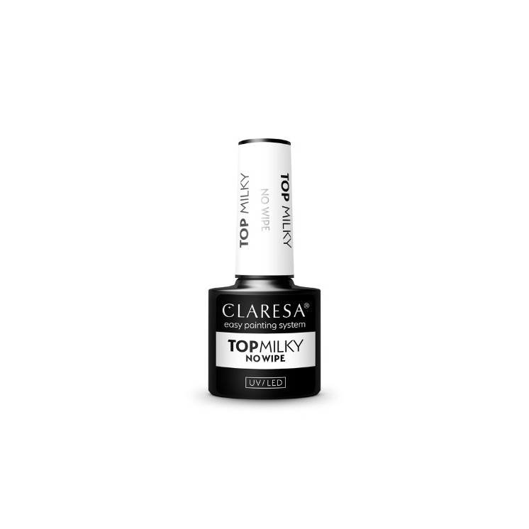 Claresa Top No Wipe hybrid nail top Milky 5 g