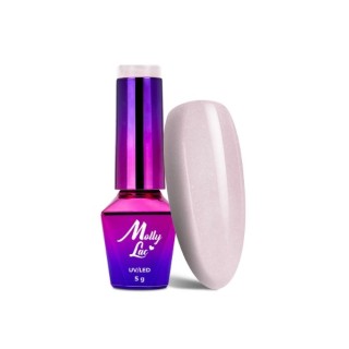 MollyLac /223/ Winter Crystalize Hybrid Nail Polish Sugar Blush 5 ml