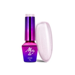 MollyLac /222/ Winter Crystalize Hybrid Nail Polish Petite Roses 5 ml