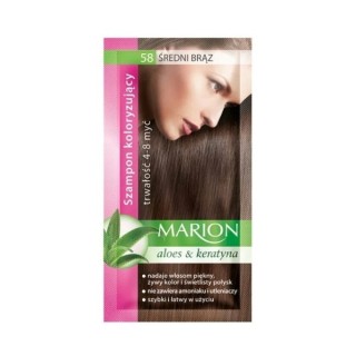 Marion Kleurshampoo met aloë-extract 4-8 wasbeurten /58/ Middenbruin 40 ml Marion Kleurshampoo met aloë-extract 4-8 wasbeurten /58/ Middenbruin 40 ml
