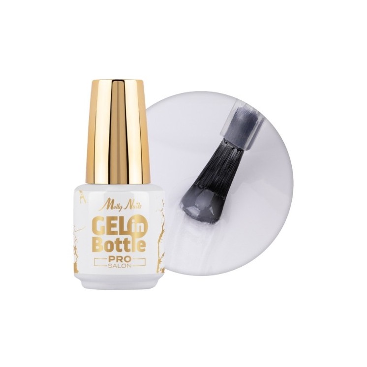 MollyLac Pro Salon Gel in flesje Nagelgel in flesje met multifunctioneel penseel White Angel 15 g